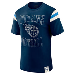 Tennessee Titans Darius Rucker Collection Football Stripe Sleeve T-Shirt - Navy - Fanatics