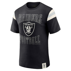Las Vegas Raiders Darius Rucker Collection Football Stripe Sleeve T-Shirt - Black - Fanatics