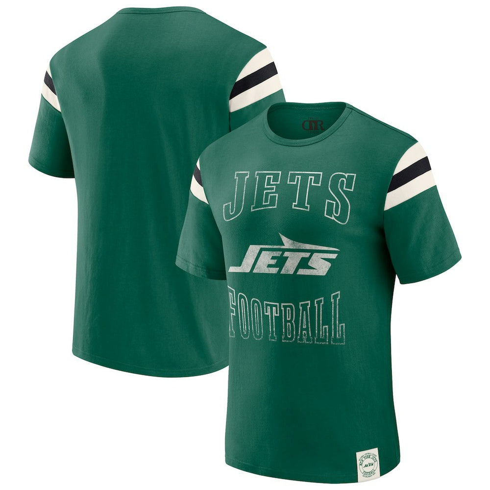 New York Jets Darius Rucker Collection Football Stripe Sleeve T-Shirt - Green - Fanatics