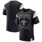 New Orleans Saints Darius Rucker Collection Football Stripe Sleeve T-Shirt - Black - Fanatics