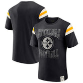 Pittsburgh Steelers Darius Rucker Collection Football Stripe Sleeve T-Shirt - Black - Fanatics