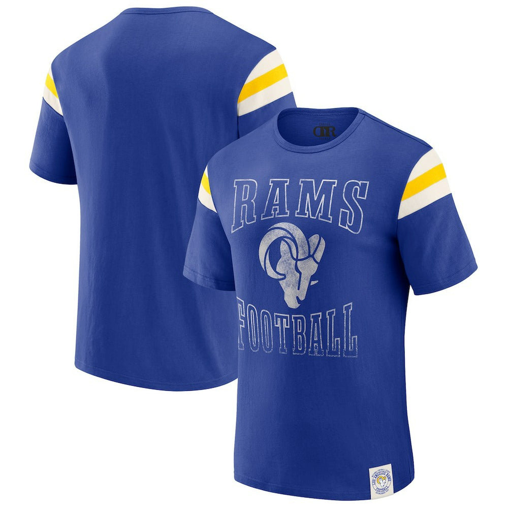 Los Angeles Rams Darius Rucker Collection Football Stripe Sleeve T-Shirt - Royal - Fanatics
