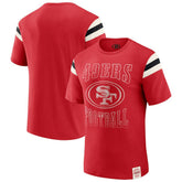 San Francisco 49ers Darius Rucker Collection Football Stripe Sleeve T-Shirt - Scarlet - Fanatics