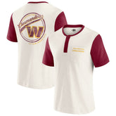 Washington Commanders Darius Rucker Collection Henley Colorblock Slub Pocket T-Shirt - Cream - Fanatics