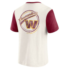 Washington Commanders Darius Rucker Collection Henley Colorblock Slub Pocket T-Shirt - Cream - Fanatics