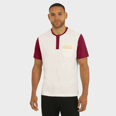 Washington Commanders Darius Rucker Collection Henley Colorblock Slub Pocket T-Shirt - Cream - Fanatics