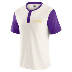 Minnesota Vikings Darius Rucker Collection Henley Colorblock Slub Pocket T-Shirt - Cream - Fanatics