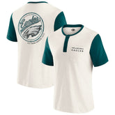 Philadelphia Eagles Darius Rucker Collection Henley Colorblock Slub Pocket T-Shirt - Cream - Fanatics
