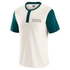 Philadelphia Eagles Darius Rucker Collection Henley Colorblock Slub Pocket T-Shirt - Cream - Fanatics
