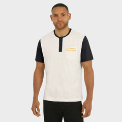 Pittsburgh Steelers Darius Rucker Collection Henley Colorblock Slub Pocket T-Shirt - Cream - Fanatics