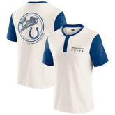 Indianapolis Colts Darius Rucker Collection Henley Colorblock Slub Pocket T-Shirt - Cream - Fanatics