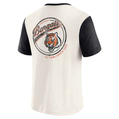 Cincinnati Bengals Darius Rucker Collection Henley Colorblock Slub Pocket T-Shirt - Cream - Fanatics