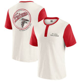 Atlanta Falcons Darius Rucker Collection Henley Colorblock Slub Pocket T-Shirt - Cream - Fanatics