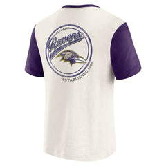 Baltimore Ravens Darius Rucker Collection Henley Colorblock Slub Pocket T-Shirt - Cream - Fanatics