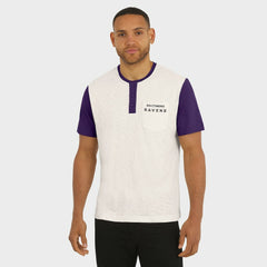 Baltimore Ravens Darius Rucker Collection Henley Colorblock Slub Pocket T-Shirt - Cream - Fanatics