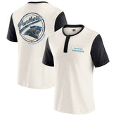 Carolina Panthers Darius Rucker Collection Henley Colorblock Slub Pocket T-Shirt - Cream - Fanatics