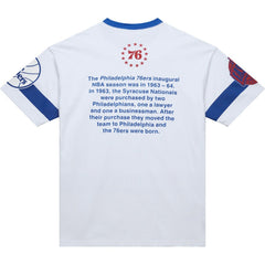 Mitchell & Ness Philadelphia 76ers Unisex Hardwood Classics Vintage Team Origins Premium T-Shirt White