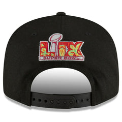 Philadelphia Eagles New Era Super Bowl LIX Tarmac Split Panel 9FIFTY Snapback Hat - Black - NFL