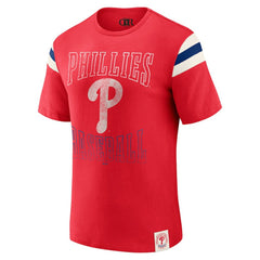 Philadelphia Phillies Darius Rucker Collection by Fanatics Distressed Sleeve Stripe T-Shirt Outlet
