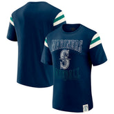 Seattle Mariners Darius Rucker Collection by Fanatics Distressed Sleeve Stripe T-Shirt for sale