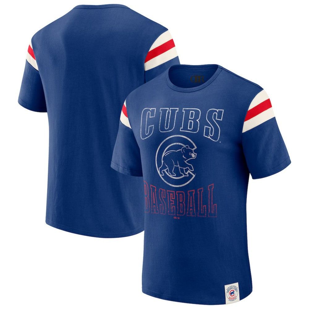Chicago Cubs Darius Rucker Collection by Fanatics Distressed Sleeve Stripe T-Shirt for sale