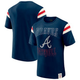 Atlanta Braves Darius Rucker Collection by Fanatics Distressed Sleeve Stripe T-Shirt Outlet