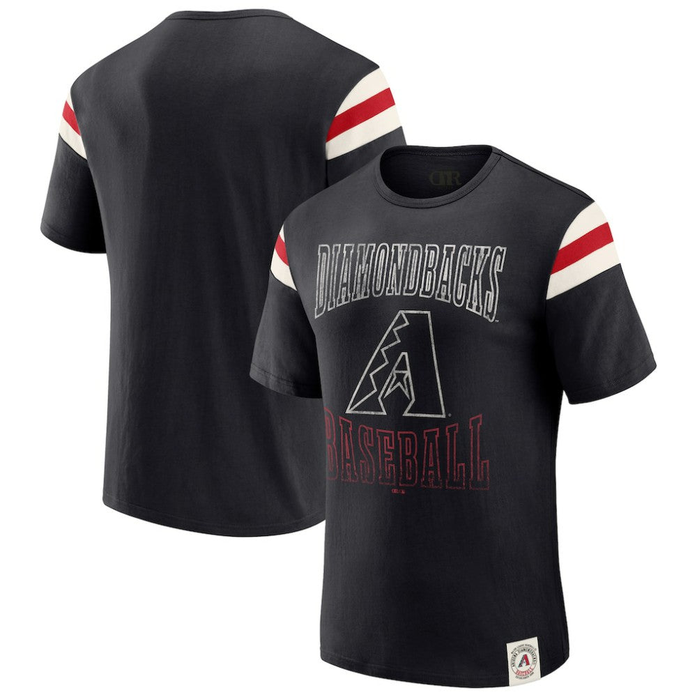Arizona Diamondbacks Darius Rucker Collection by Fanatics Distressed Sleeve Stripe T-Shirt Sale