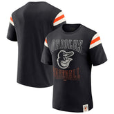 Baltimore Orioles Darius Rucker Collection by Fanatics Distressed Sleeve Stripe T-Shirt Sale