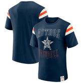 Houston Astros Darius Rucker Collection by Fanatics Distressed Sleeve Stripe T-Shirt Outlet