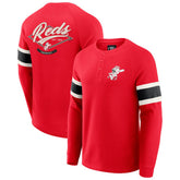 Cincinnati Reds Darius Rucker Collection by Fanatics Waffle-Knit Raglan Long Sleeve Henley T-Shirt for sale