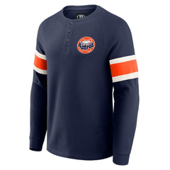 Houston Astros Darius Rucker Collection by Fanatics Waffle-Knit Raglan Long Sleeve Henley T-Shirt Outlet