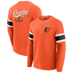 Baltimore Orioles Darius Rucker Collection by Fanatics Waffle-Knit Raglan Long Sleeve Henley T-Shirt Sale