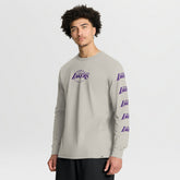 Fanatics Los Angeles Lakers Crossover Collection Ball Screen Action Premium Long Sleeve T-Shirt Cream