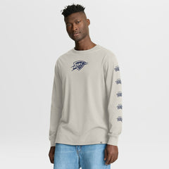 Fanatics Oklahoma City Thunder Crossover Collection Ball Screen Action Premium Long Sleeve T-Shirt Cream