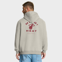 Fanatics Miami Heat Crossover Collection Blocked Shot Premium Pullover Hoodie Off White