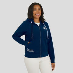 Minnesota Timberwolves WEAR by Erin Andrews Women's Vintage Full-Zip Raglan Hoodie Navy