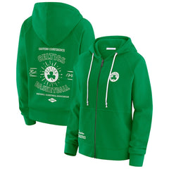 Boston Celtics WEAR by Erin Andrews Women's Vintage Full-Zip Raglan Hoodie Green
