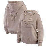Milwaukee Bucks WEAR by Erin Andrews Women's Washed Pullover Crewdie Tan