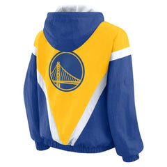 Golden State Warriors WEAR by Erin Andrews Women's Colorblock Full-Zip Hoodie Windbreaker Jacket Gold/Royal