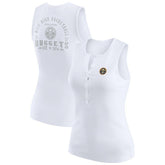 Denver Nuggets WEAR by Erin Andrews Women's Rib-Knit Henley Tank Top White