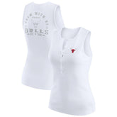Chicago Bulls WEAR by Erin Andrews Women's Rib-Knit Henley Tank Top White