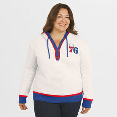 Philadelphia 76ers WEAR by Erin Andrews Women's Plus Size Hoodie Sweater Cream