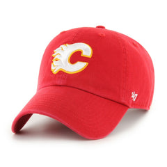 Calgary Flames '47 Core Logo Clean Up Adjustable Hat - Red | 47 brand sale