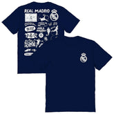 Real Madrid Vive La Fete Women's Impressions Artwork T-Shirt Navy