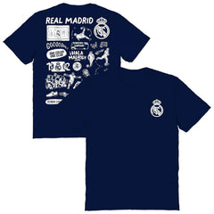 Real Madrid Vive La Fete Women's Impressions Artwork T-Shirt Navy