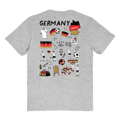 Germany National Team Vive La Fete Women's Impressions Artwork T-Shirt Heather Gray
