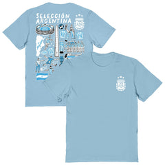 Argentina National Team Vive La Fete Women's Impressions Artwork T-Shirt Light Blue
