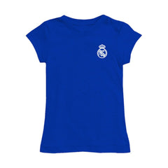 Real Madrid Vive La Fete Girls Youth Color Badge Fitted T-Shirt Royal