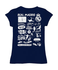 Real Madrid Vive La Fete Girls Youth Color Badge Fitted T-Shirt Navy