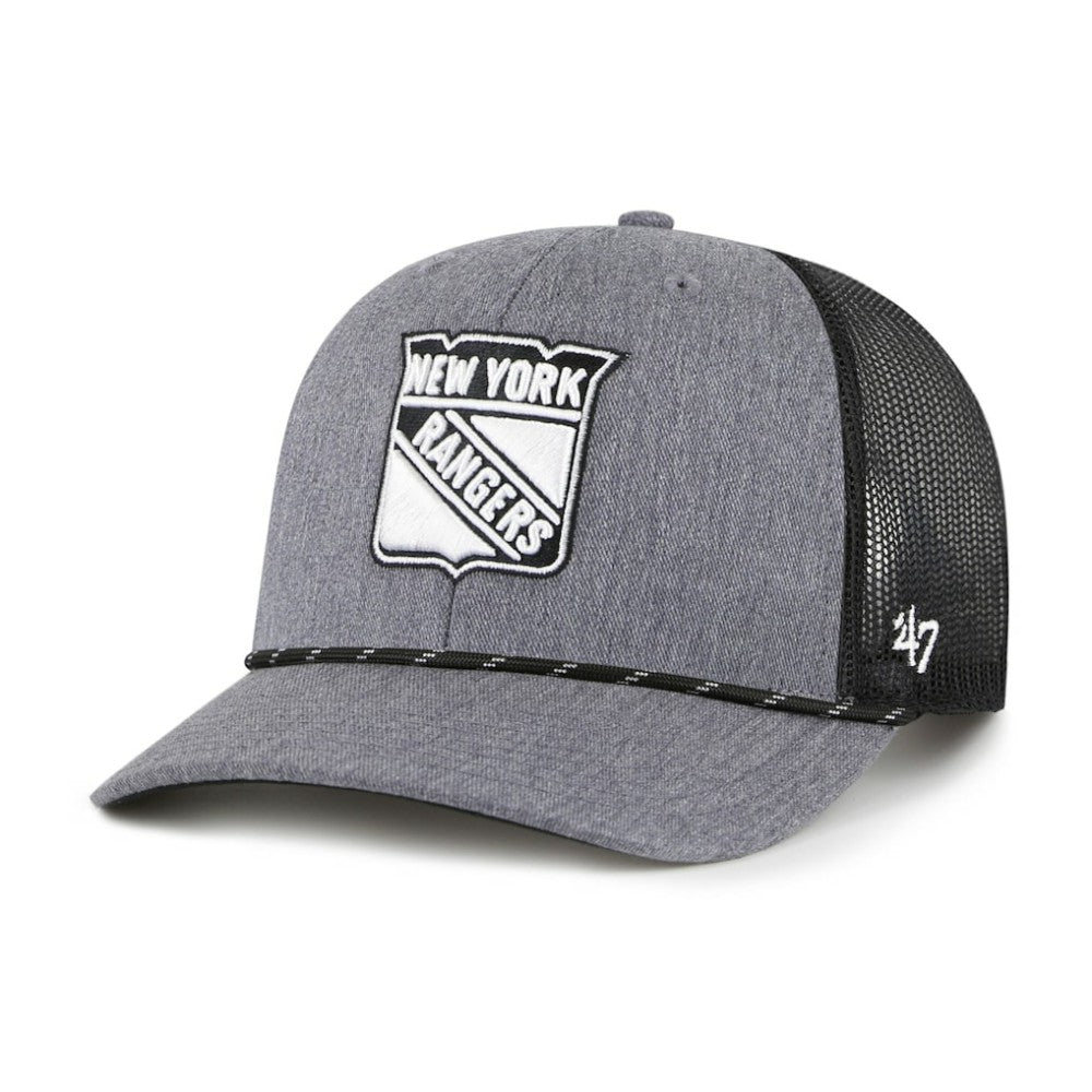 New York Rangers '47 Carbon Rope Trucker Adjustable Hat - Gray | 47 brand discount
